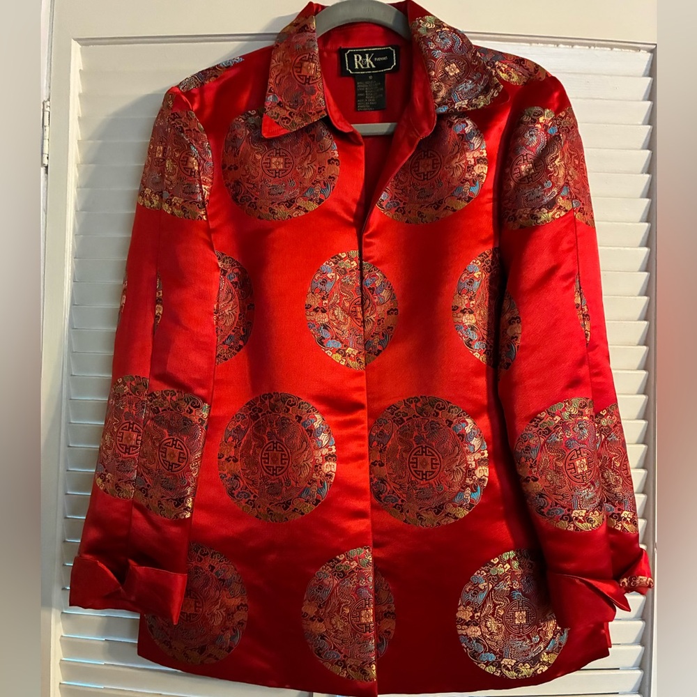 Women's Red Silk Blazer